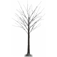HOMCOM Kunstmatige Berk met LED-verlichting, 96 warmwitte Micro-LEDs, 150 cm, Bruin(m-11)