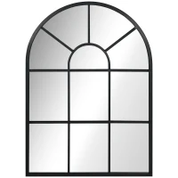 HOMCOM Espejo Decorativo de Pared 50x70cm Espejo de Ventana de Metal para Salón Dormitorio Entrada Estilo Moderno Negro(m-1)