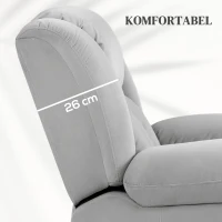 HOMCOM Elektrische TV Fauteuil met Opsta-hulp Relaxfauteuil met Lig-, Warmte- en Massagefunctie Massagesessel met Afstandsbediening Bekerhouder Zijvak USB Pocketvering Fluweel Lichtgrijs(m-7)