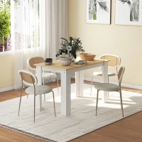 HOMCOM Dining Table for 4-6 People, Kitchen Table with Wood Effect for Dining Room, Oak and White(m-2)