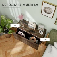 HOMCOM Noptieră Suspendată cu Sertar Fără Mânere și cu Prindere pe Perete, 80x30x45 cm, Finisaj Nuc(m-7)