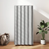HOMCOM Armario Ropero con Ruedas Cortina Barra para Colgar 2 Compartimentos para Dormitorio 60x40x128 cm Blanco(m-8)