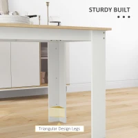 HOMCOM Dining Table for 4-6 People, Kitchen Table with Wood Effect for Dining Room, Oak and White(m-6)