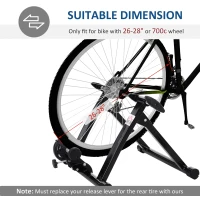 HOMCOM Turbo Trainer Magnetic Bike Trainer Indoor Exercise Bike Trainer Stand Magnetic Resistance Bicycle Training Stand for Mountain & Road Bikes 26'' to 28'' and 700C Wheels, Black(m-6)