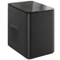 HOMCOM Countertop Ice Maker Machine Self-Cleaning Compact Ice Machine with Ice Scoop and Basket Black(m-1)