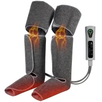 HOMCOM Beinmassager mit Wärme, Kompression, 3 Automodi & 3 Intensitäten, Fuß- und Wadenmassagegerät(m-12)