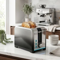 HOMCOM 2 Slice Toaster with 7 Browning Levels, Reheat, Defrost and Cancel Functions(m-9)