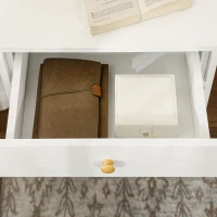 HOMCOM Bedside Table with Drawer and Bottom Shelf, Square Side End Table for Bedroom, Living Room, White(m-7)