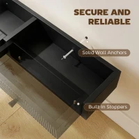 HOMCOM Shelf Wall-Mounted Storage Shelf Shelving Unit MDF 93 x 15 x 10 cm Entryway Kitchen Living Room, Black(m-6)