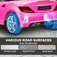 HOMCOM Benz SLC 300  Licensed 12V Kids Electric Ride On, with Music, Remote Control, LED Headlights, Horn, Pink(m-7)