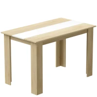HOMCOM Table à manger table de cuisine design moderne avec grand plateau 2-4 personnes en bois dim. 120L x 69l x 75H cm(m-1)
