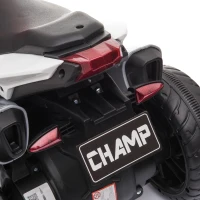 HOMCOM Motocicletă Electrică pentru Copii 3-5 Ani (max. 25 kg) cu 3 Roți, Lumini și Sunete, Baterie 6V, Roșie, 86x42x52 cm(m-8)