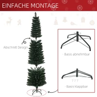 HOMCOM Kerstboom 180 cm, zeer realistisch, 380 takken, brandvertragend, stabiele basis, Groen(m-6)