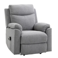 HOMCOM Relaxfauteuil met opsta-hulp, elektrisch, ligfunctie, afstandsbediening, tasjesvering, tot 120 kg, grijs(m-10)
