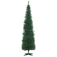 HOMCOM Weihnachtsbaum künstliche Künstliche Tanne Christbaum, inkl Ständer Weihnachtsstern 2,1 m, Grün(m-1)