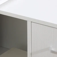 HOMCOM Bureau d'angle rotatif à 180°, bureau d'ordinateur, bibliothèque, tiroir, placard, poste de travail, 117x82x74cm, blanc(m-9)
