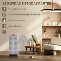 HOMCOM Calefactor Cerámico Eléctrico Cerámico 2000 W con Oscilación Termostato Ajustable y 3 Modos 18x15x40,5 cm Negro(m-8)