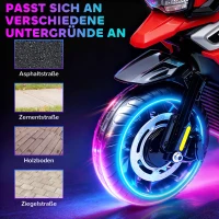 AIYAPLAY Elektrische motor voor kinderen van 18-36 maanden, zitvoertuig, stabilisatoren, lichten, muziek, kunststof, staal, rood(m-6)