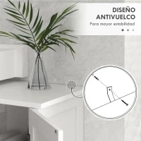 kleankin Mueble Bajo Lavabo de Pie con 2 Puertas y Estantes Ajustables Antivuelco Estilo Moderno 90x30x60 cm Blanco(m-6)