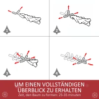 HOMCOM Kunstkerstboom, 800 Takken, 61 Dennenappels, Besneeuwde Punten, Brandvertragend, 180 cm(m-5)