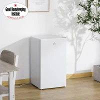 HOMCOM 91L Small Fridge with Chiller Box Under Counter Fridge with Reversible Door, Good Housekeeping Institute Approved, White(m-2)