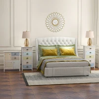 HOMCOM Commode ladekast sideboard, modern design, 5 lades, 46 cm x 34 cm x 97,5 cm, kleurrijk(m-9)
