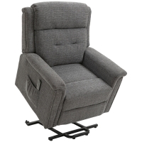 HOMCOM elektrische relaxfauteuil met opstahulp incl. afstandsbediening staalgrijs
