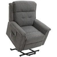 HOMCOM elektrische relaxfauteuil met opstahulp incl. afstandsbediening staalgrijs(m-1)