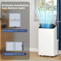 HOMCOM Mobiles Klimagerät 12.000 BTU mit Inverter-Technologie, Klimaanlage mit 60° Schwenkfunktion, 24H-Timer, Fernbedienung(m-8)