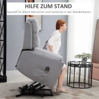 HOMCOM Elektrische sta-stoel Fauteuil met opstahulp voor senioren Grijs(m-5)