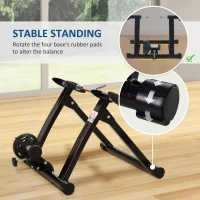 HOMCOM Turbo Trainer Magnetic Bike Trainer Indoor Exercise Bike Trainer Stand Magnetic Resistance Bicycle Training Stand for Mountain & Road Bikes 26'' to 28'' and 700C Wheels, Black(m-7)
