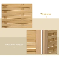 HOMCOM 4-delig Opvouwbare Privacywand, 160 x 170 cm, Bamboe Ruimteverdeler voor Woonkamer, Slaapkamer, Natuur(m-4)