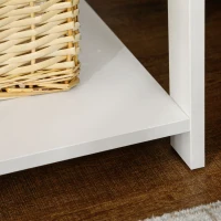 HOMCOM Bedside Table with Drawer and Bottom Shelf, Square Side End Table for Bedroom, Living Room, White(m-9)