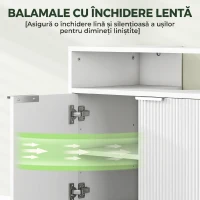 HOMCOM Dulap pentru sub chiuvetă cu raft interior reglabil și raft deschis, din lemn, 60x33x63 cm, alb(m-5)