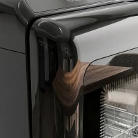 HOMCOM Tafelvaatwasser, met geïntegreerde 6 liter watertank, 5 programma's, 4 couverts, LED-display Zwart(m-13)