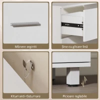HOMCOM Dulap Modern pentru Baie sub Chiuvetă cu 2 Sertare și Separatoare pentru Chiuvetă Fără Picior, 80x30x60 cm, Alb(m-9)
