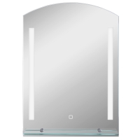 kleankin Badkamerspiegel met LED-verlichting, Elegant en Hoogwaardig, Glas, Aluminium, Kunststof, 50L x 12B x 70H cm