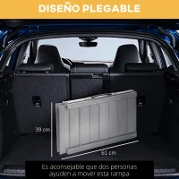 HOMCOM Rampa para Sillas de Ruedas Plegable 61 cm Carga 270 kg Rampa Portátil de Aluminio con Bordes de Seguridad Plata(m-6)