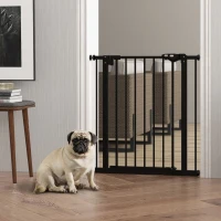 PawHut Cancellino per Cani e Animali Domestici con Chiusura Automatica per Scale e Ingressi, 68x77 cm, Nero(m-9)