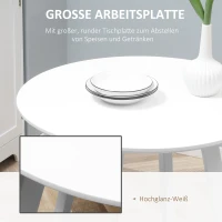 HOMCOM eettafel, keukentafel, voor 2 personen, hoogglanzend oppervlak, met tafelpoten, wit, 72 x 72 x 75 cm(m-6)