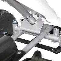 AIYAPLAY Go Kart para Niños de +3 Años con Asiento Ajustable Volante Freno Manual Marco de Aluminio y Acero Carga 30 kg Blanco(m-14)