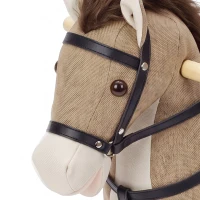 AIYAPLAY Caballo Balancín con Sonidos y Asas de Seguridad Base de Madera para Niños de 12 a 36 Meses Marrón Oscuro(m-14)