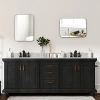 HOMCOM Badkamerspiegel wandspiegel met splinterfolie metalen frame badkamer 50 x 70 cm zwart(m-7)