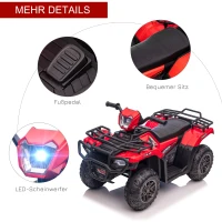 HOMCOM elektrische kinderquad, elektrische auto, elektrische quad, kindervoertuig, rood(m-7)