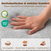 HOMCOM Opvouwbaar matras 200 x 90 cm, 15 cm opvouwbaar matras, draagbaar vloermatras met wasbare hoes, OEKO-TEX gecertificeerd(m-5)