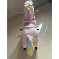 AIYAPLAY Reitpferd auf Rollen Spielpferd zum Reiten mit Einhorn-Design Rollen Sound Griffe Fußstütze bis 40 kg für Kinder 1–3(m-12)