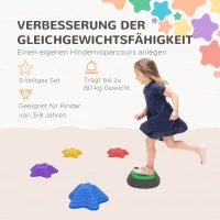 ZONEKIZ Stapsteenset voor kinderen vanaf 3 jaar, 5 stenen, antislip, tot 80 kg, ontwerp met zeesterren(m-4)