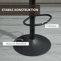 HOMCOM Set van 2 retro barkrukken, inclusief voetsteun, in hoogte verstelbaar, gaslift, bruin+zwart(m-6)