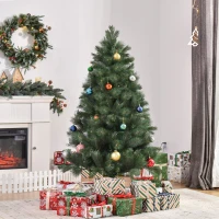 HOMCOM Kerstboom Ø90 x 180 cm, Kunstmatige Den, Realistisch Naaldkleed, Groen(m-2)