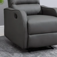 HOMCOM Relaxstoel met voetensteun, ligstoel, uitklapbare voetensteun, kunstleer, zwart(m-7)